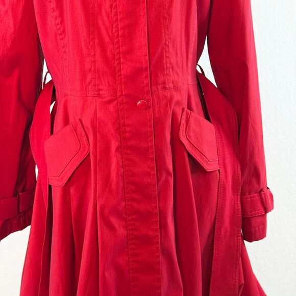 Samuel Dong | Classic Red Bubble Balloon Dress Coat | Sz S - Picture 11 of 15